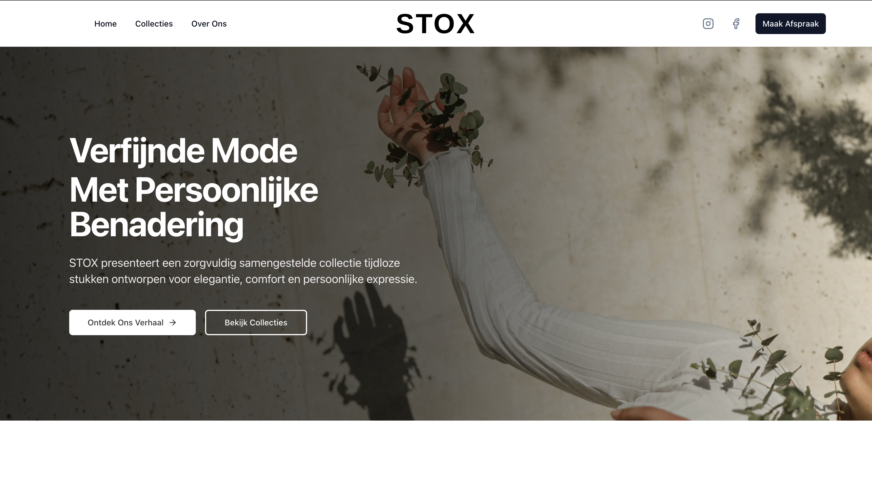 Screenshot of the STOX clothing e-commerce platform homepage